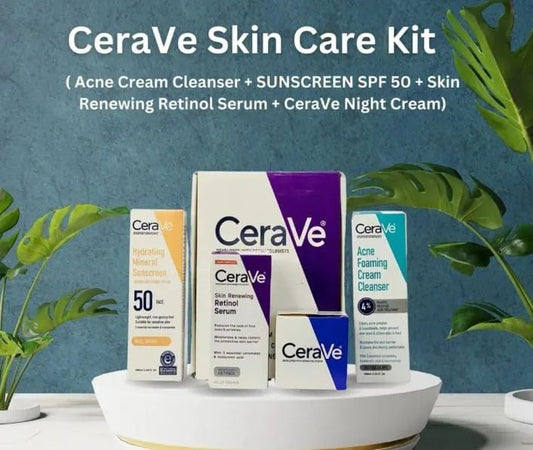 CeraVe 4-in-1 Skincare Kit  (Cleanser, Night Cream, Retinol Serum & Sunscreen)